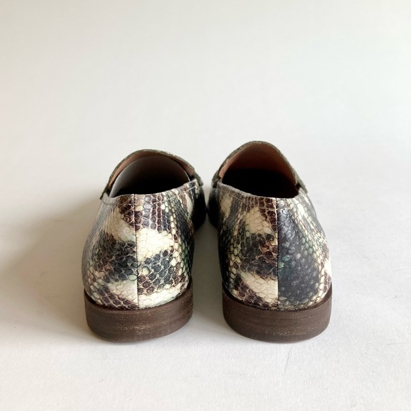 New Madewell Green Brown Beige Snake Skin Leather Loafers size 7.5 - Picture 9 of 13